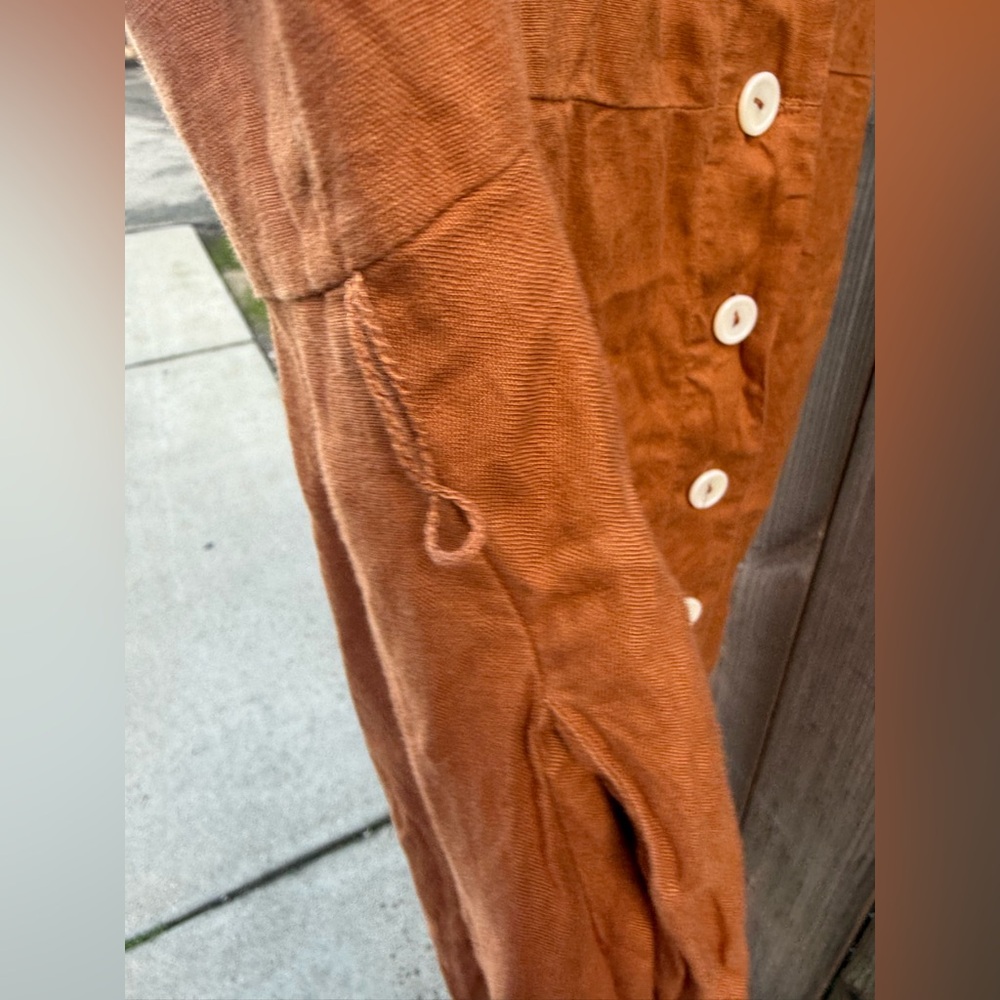 Quince Terracotta Linen button down Dress - Picture 13 of 16